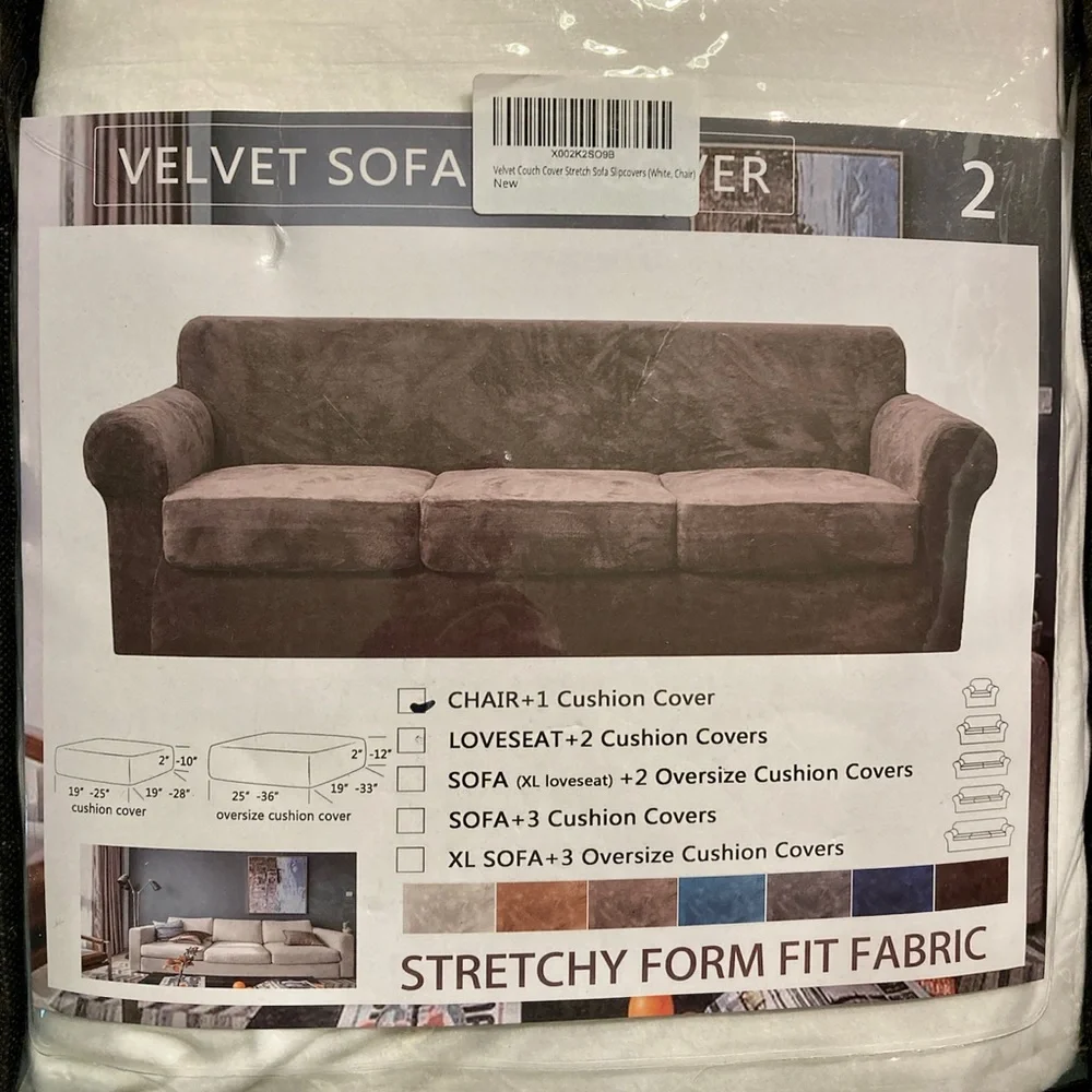 New Velvet Chair + Cushion Cover in White